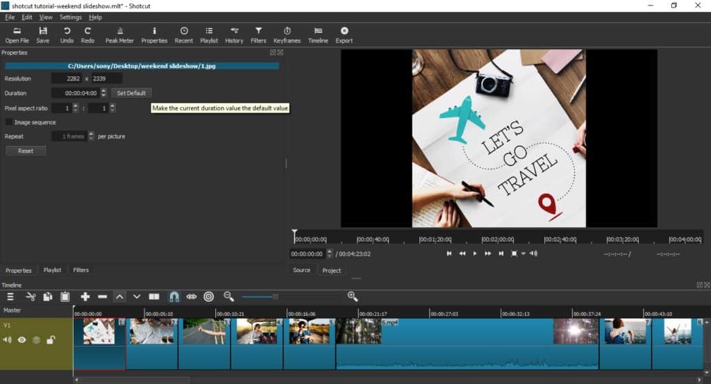 How to create a photo and video slideshow with Shotcut on Windows and Mac | OrganizingPhotos.net