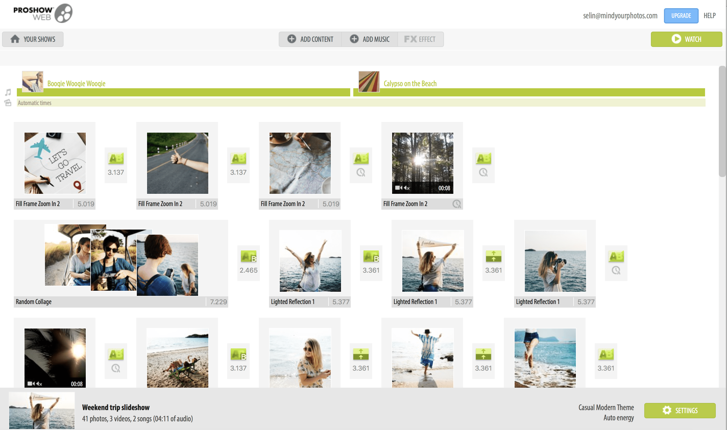 ProShow Webでプロのような写真やビデオのスライドショーを作成する方法|OrganizingPhotos.netすでにスライドショーを作成している場合でも、タイムラインに移動して再度編集することができます。