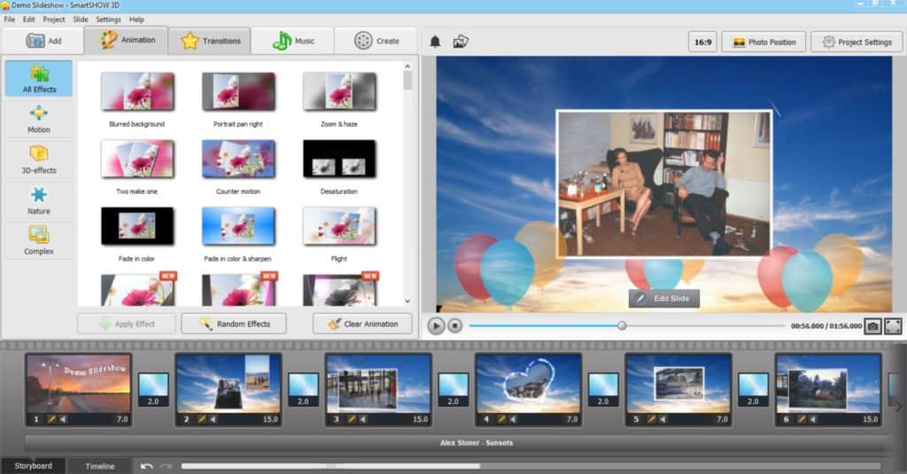 How to make a video with pictures and music in SmartSHOW 3D