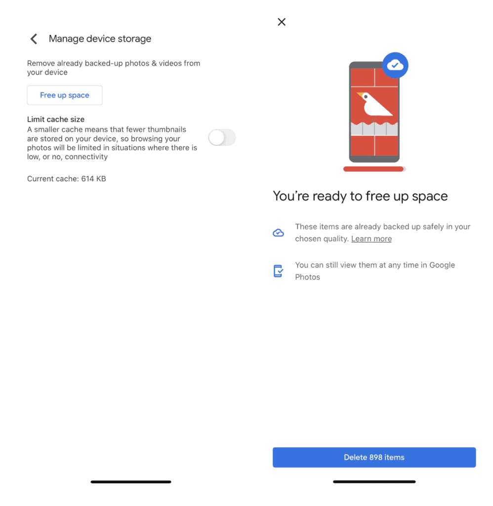 Google Photos Free Up Space